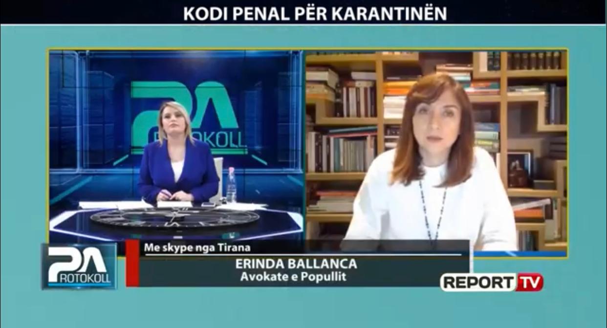 Prononcim Nga Avokatja E Popullit Erinda Ballanca  Në Report Tv